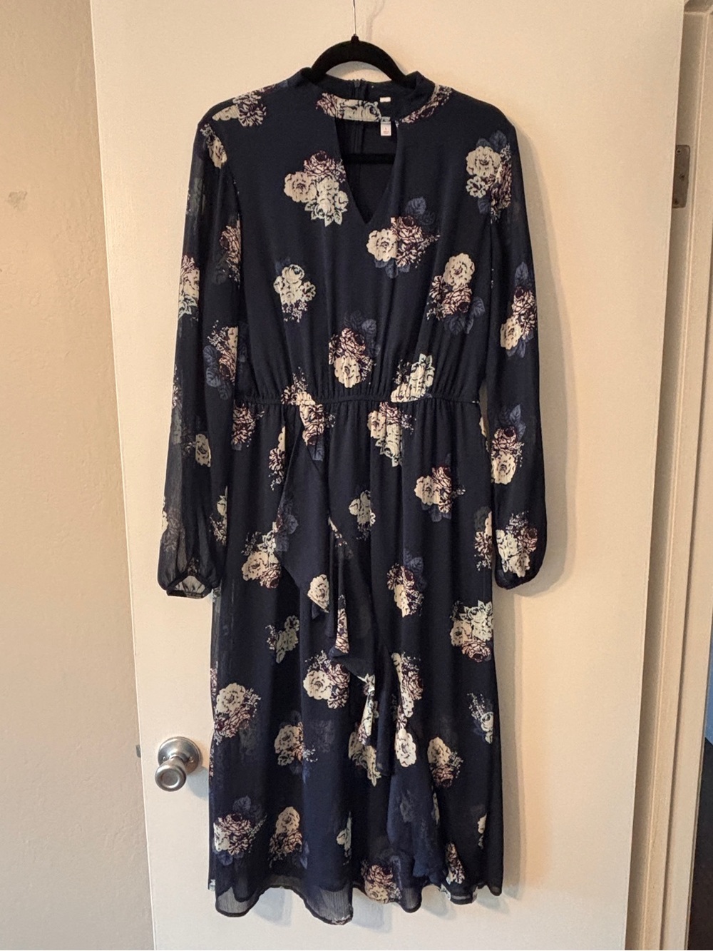 Xhilaration Navy Floral Midi Dress